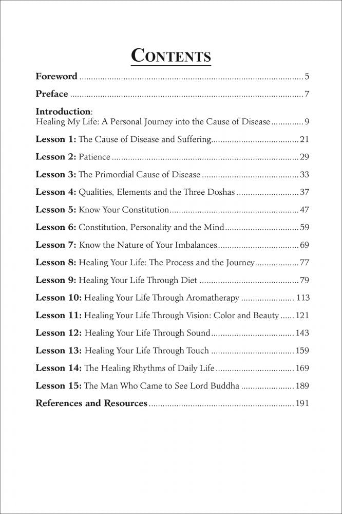 Healing Your Life: Lessons on the Path of Ayurveda