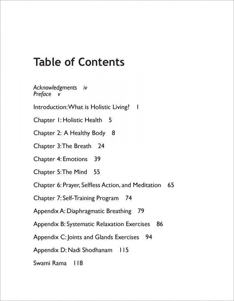 Holistic Living Manual: The Teachings of Swami Rama of the Himalayas