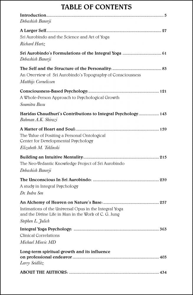 Integral Yoga Psychology Metaphysics and Transformation as taught by Sri Aurobindo