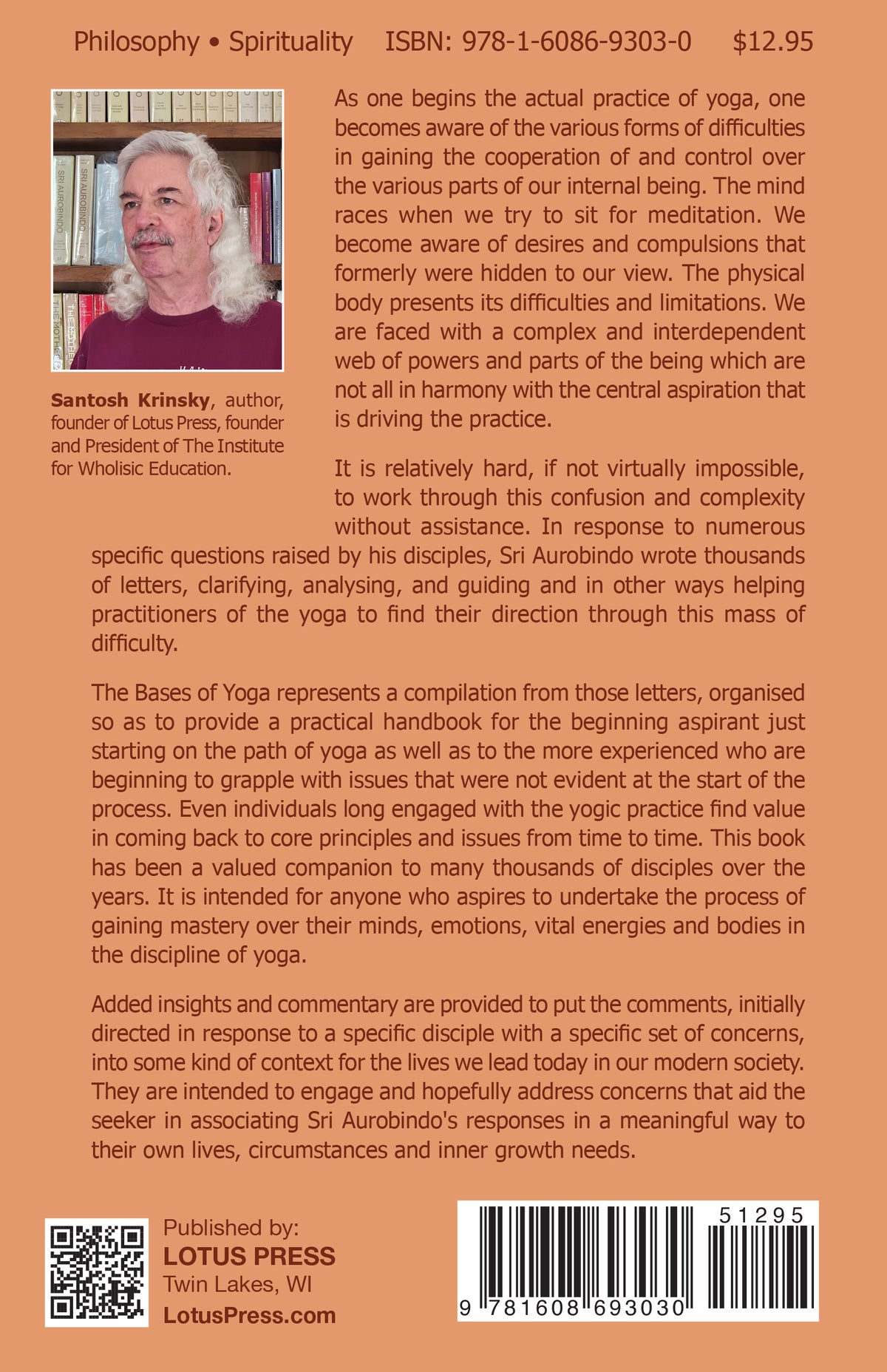 E-BooK Readings in Sri Aurobindo's Bases of Yoga - Back book cover