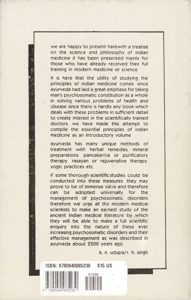 Science and Philosophy of Indian Medicine