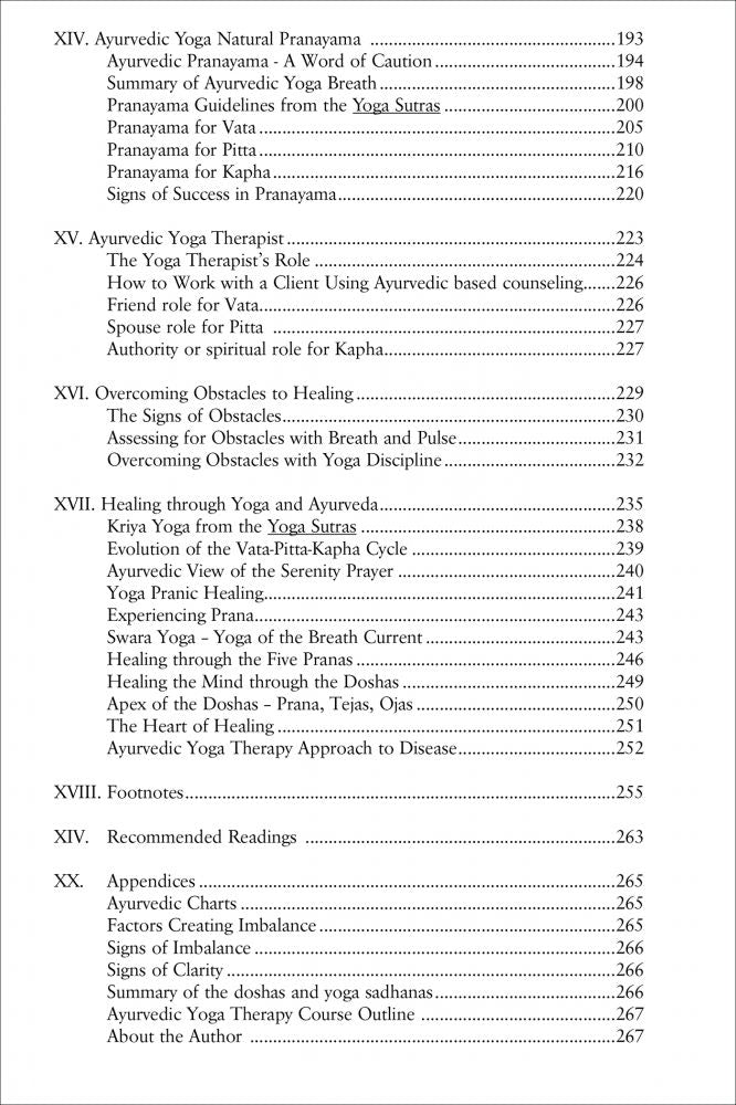 Ayurvedic Yoga Therapy