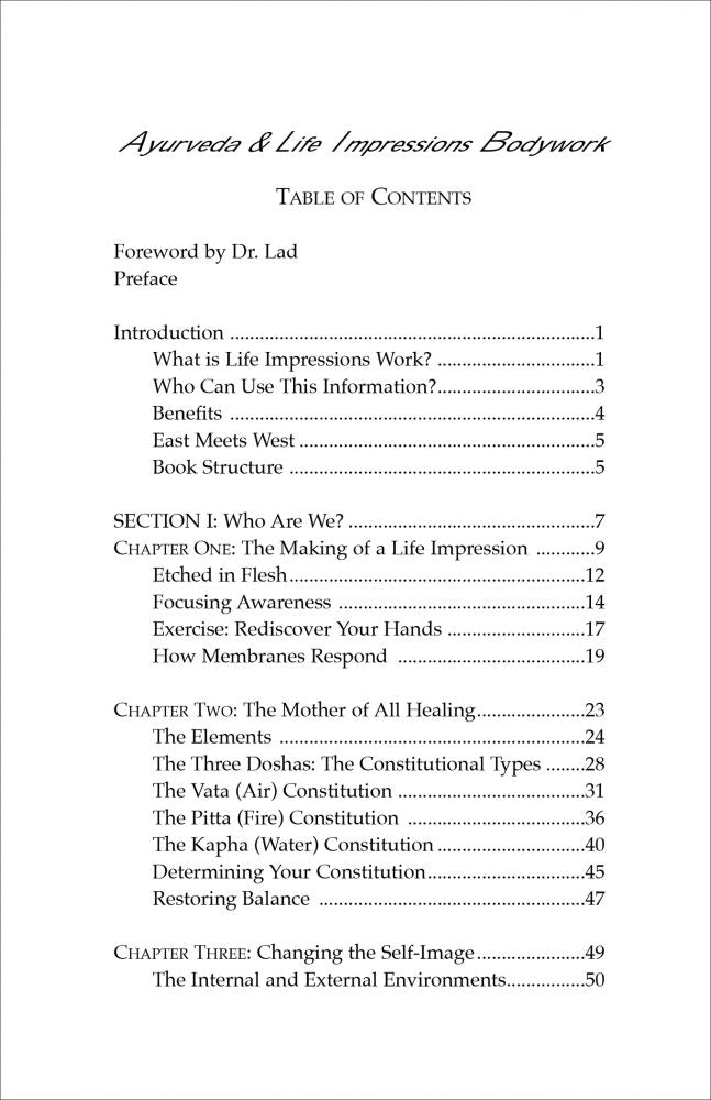 Ayurveda and Life Impressions Bodywork