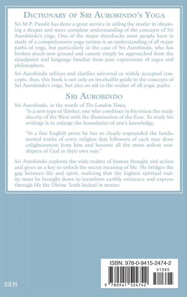 Dictionary of Sri Aurobindos Yoga